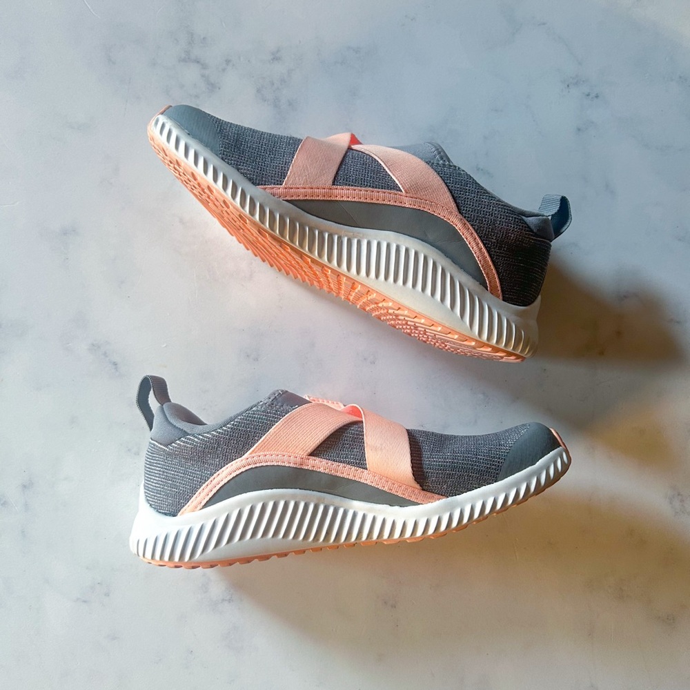 Cool Adidas Kids Gray and Pink Athletic Sneakers Shoes Size 13